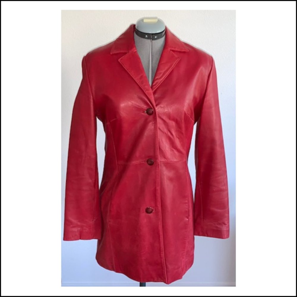 Danier - Red Winter Leather Coat - SALE